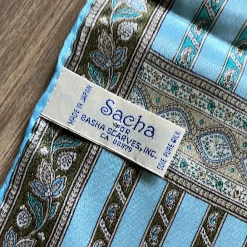 VTG Sacha for Basha Scarves Silk Skinny Scarf